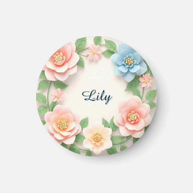 Delicate Floral Wreath Magnet (Front)