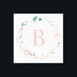Delicate Floral Wreath Monogram Canvas Print<br><div class="desc">Elegant and sweet monogrammed wreath canvas print.</div>