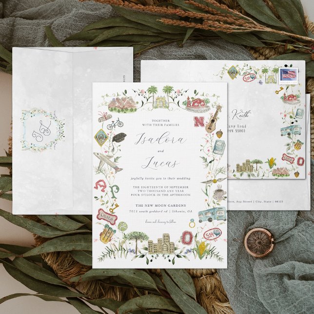 Delicate Florals | Custom Bespoke Wedding Crest Invitation (Creator Uploaded)