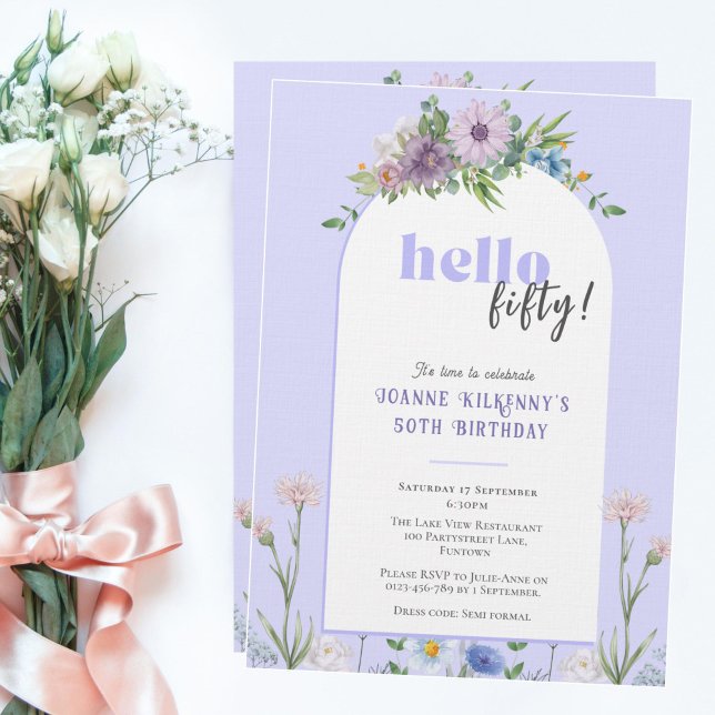 Delicate Florals lavender Birthday Party any age  Invitation (Creator Uploaded)