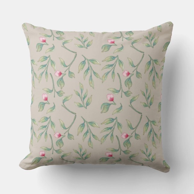 Delicate Florals Perfectly Pale  Cushion (Front)