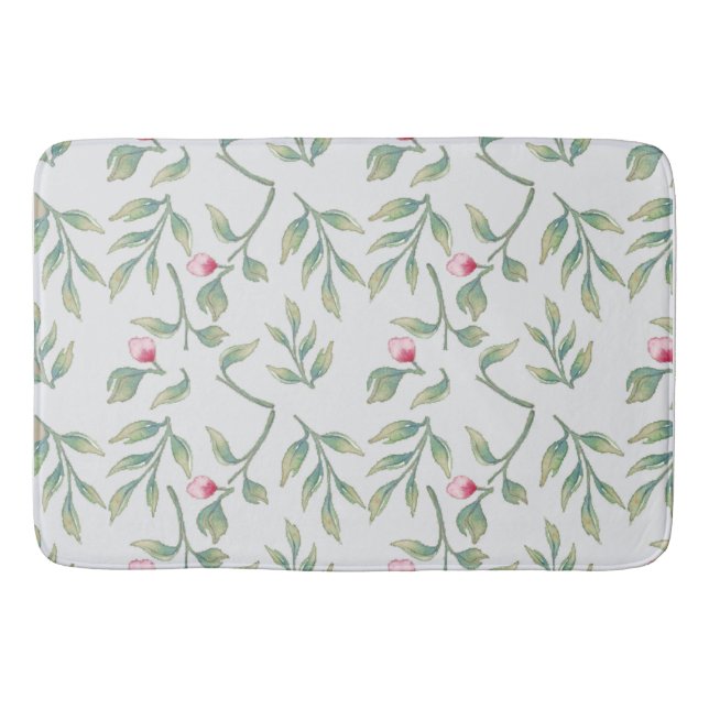 Delicate Florals Tropical Breeze Floral Bath Mat (Front)