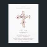 Delicate Flower Cross the Baptism Christening Postcard<br><div class="desc">Delicate Flower Cross the Baptism Christening or can be used for first communion</div>