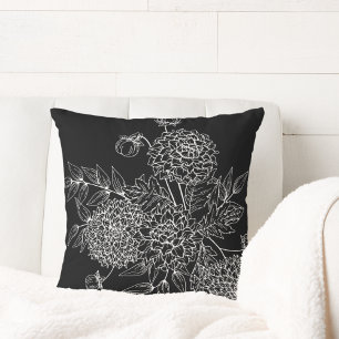 Delicate Flower Illustration Cushion