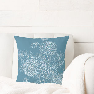 Delicate Flower Illustration Cushion