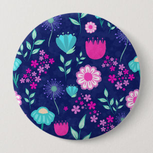 Delicate Flowers and Botanical Details 10 Cm Round Badge