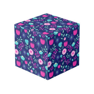 Delicate Flowers and Botanical Details Cube