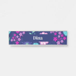 Delicate Flowers and Botanical Details Door Sign