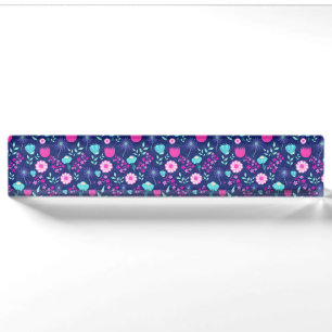 Delicate Flowers and Botanical Details Nameplate