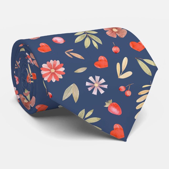 Delicate Flowers & Flowers Tie (Rolled)