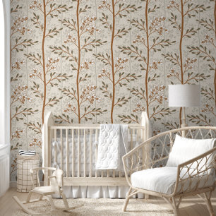 Delicate Flowers in Bloom XL3 floral silhouette Wallpaper