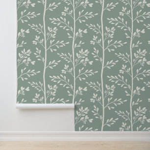 Delicate Flowers in Bloom XL soft beige silhouette Wallpaper