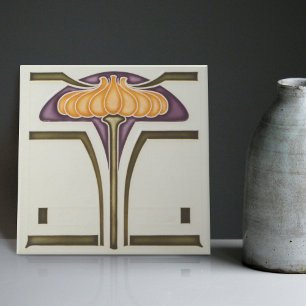 Delicate Flowers Jugendstil Art Nouveau Germany Tile
