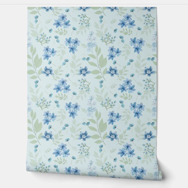 Delicate flowers of blue freesia wallpaper (Unrolling)