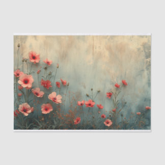 Delicate flowers on a distressed background tissue paper