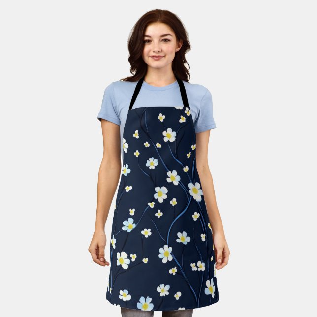 Delicate Flowers Pattern Apron (Worn)