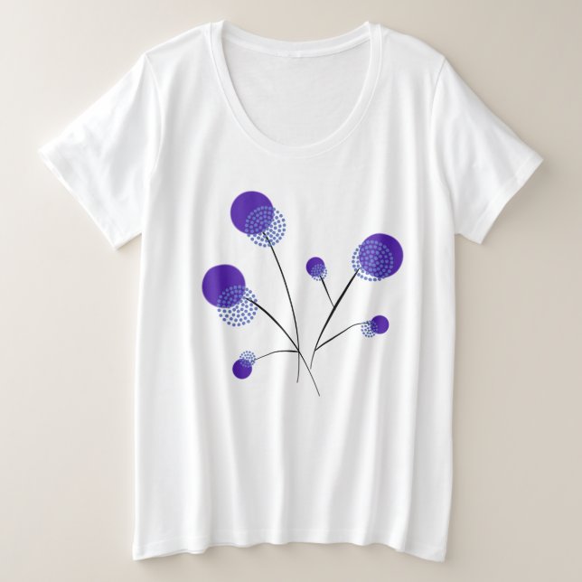 delicate flowers purple plus size T-Shirt (Design Front)