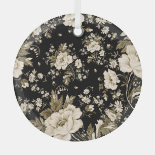 Delicate flowers: watercolor seamless pattern. glass tree decoration