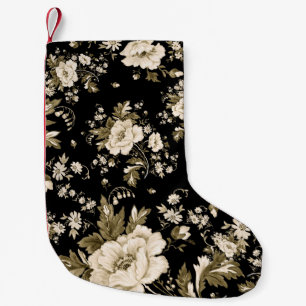 Delicate flowers: watercolor seamless pattern. small christmas stocking