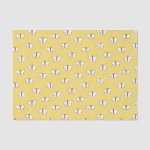 Delicate Fluttering Butterfly Butter Yellow Tissue Paper
