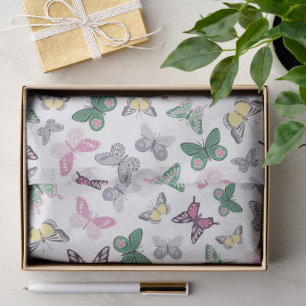 Delicate Flying Butterflies Pattern Tissue Paper