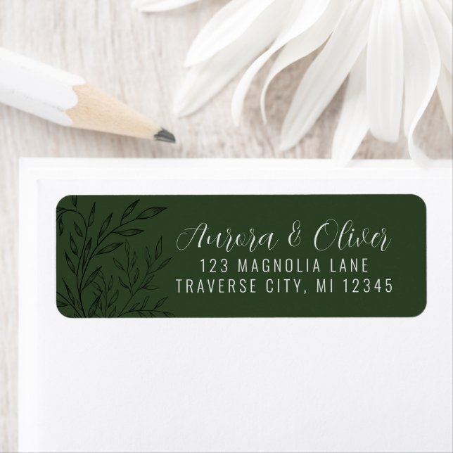 Delicate Foliage | Deep Sage | Return Address (Insitu)
