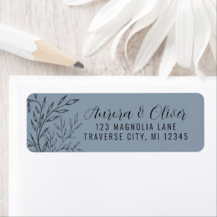 Delicate Foliage   Dusty Blue   Return Address
