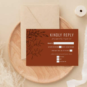 Delicate Foliage   Rust Orange    RSVP Card