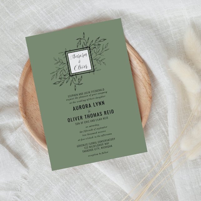 Delicate Foliage | Sage Green | Wedding Invite (Creator Uploaded)