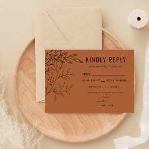 Delicate Foliage   Terracotta    RSVP Card