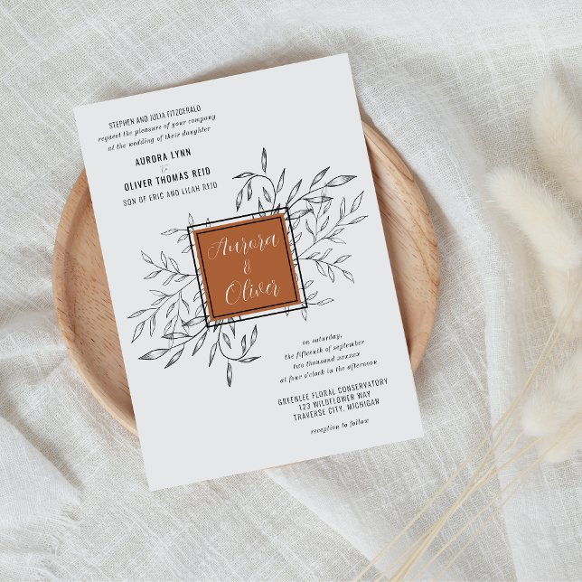 Delicate Foliage | Terracotta | Wedding Invite (Creator Uploaded)