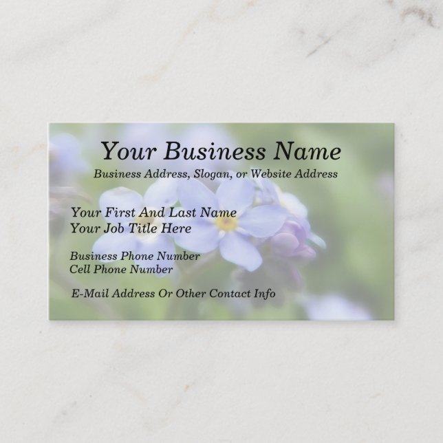 Delicate Forget Me Not Flowers Business Card (Front)