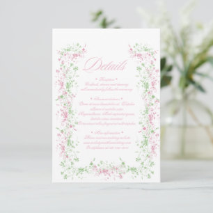 Delicate French Flora Crest Wedding Enclosure Card