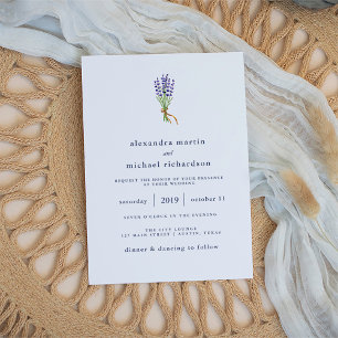 Delicate French Lavender Wedding Invitation