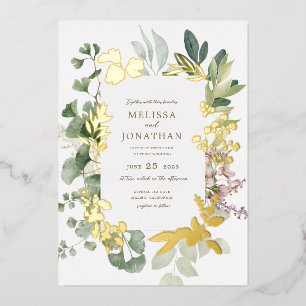 Delicate Garden Foil Invitation