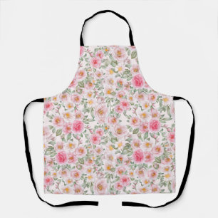 Delicate garden roses apron