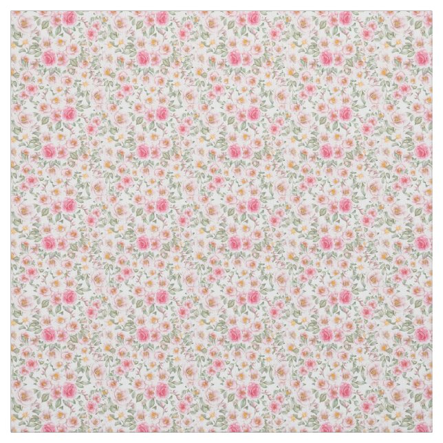 Delicate garden roses fabric (Swatch)