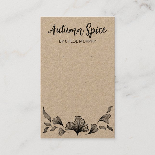 Delicate Ginko Leaf Earring Display Cards (Front)