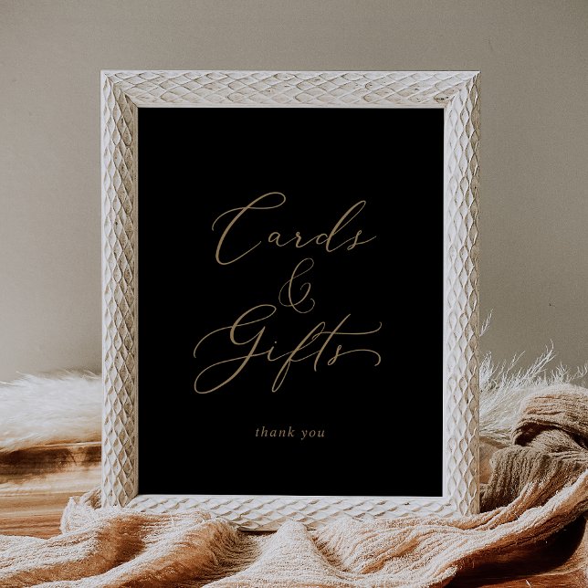 Delicate Gold and Black Cards and Gifts Sign (Creator Uploaded)