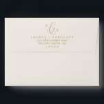 Delicate Gold and Cream Monogram Wedding Envelope<br><div class="desc">This delicate gold and cream monogram wedding envelope is perfect for a modern wedding. The romantic minimalist design features lovely and elegant champagne golden yellow typography on an ivory cream background with a clean and simple look. Personalise the envelope flap with your monogram and return address.</div>