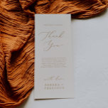 Delicate Gold and Cream Printable Thank You Card<br><div class="desc">This delicate gold and cream printable thank you reception card is perfect for a modern wedding. The romantic minimalist design features lovely and elegant gold coloured typography on an ivory cream background with a clean and simple look. Place these cards at the table setting for each of your guests at...</div>