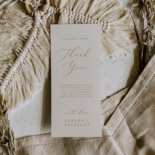 Delicate Gold and Cream Tea Length Thank You Card (Creator Uploaded)