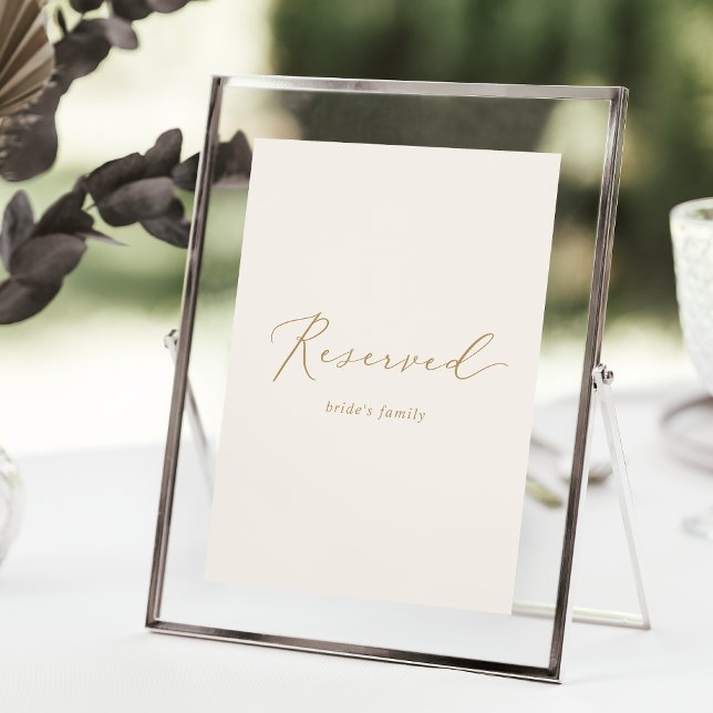 Delicate Gold and Cream Vertical Reserved Sign (Delicate Gold and Cream Vertical Reserved Sign)
