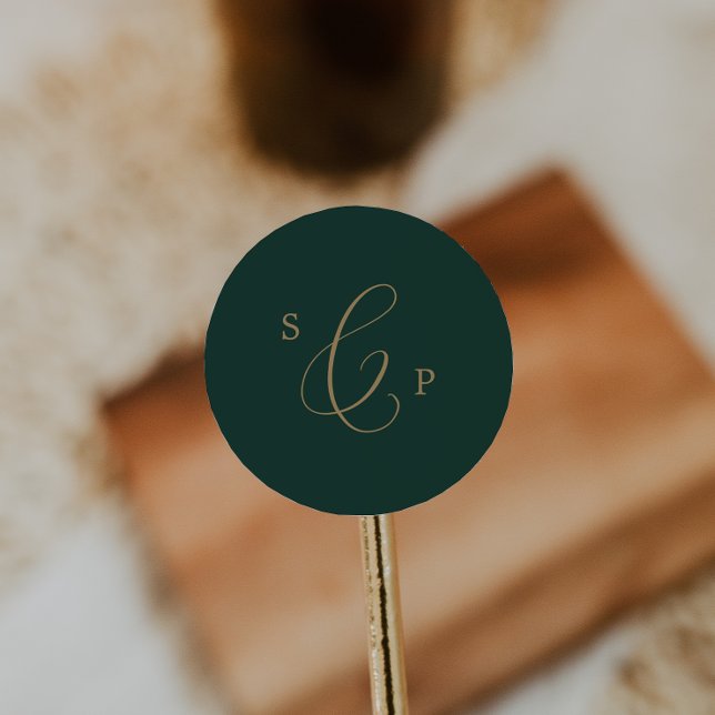 Delicate Gold and Green Monogram Envelope Seals (Creator Uploaded)