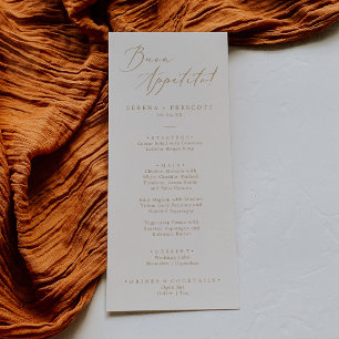 Delicate Gold Calligraphy Cream Buon Appetito Menu