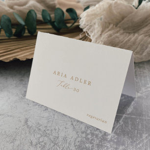 Delicate Gold Calligraphy   Cream Menu Option Table Number