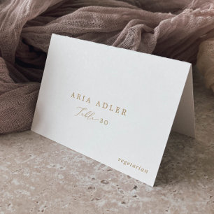 Delicate Gold Calligraphy Menu Option Place Cards