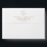 Delicate Gold Calligraphy Monogram Wedding Envelope<br><div class="desc">This delicate gold calligraphy monogram wedding envelope is perfect for a modern wedding. The romantic minimalist design features lovely and elegant champagne golden yellow typography on a white background with a clean and simple look. Personalise the envelope flap with your monogram and return address.</div>