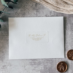 Delicate Gold Calligraphy RSVP Address Labels