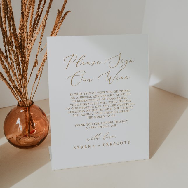 Delicate Gold Calligraphy Sign Our Wine Sign (Creator Uploaded)